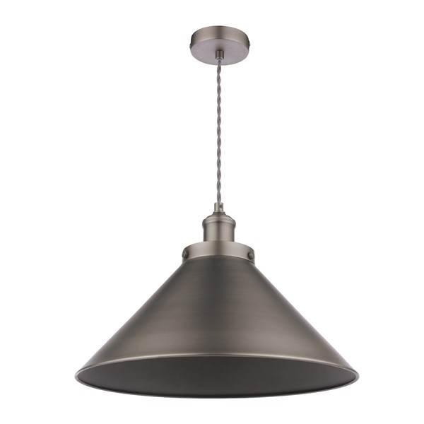 (image for) Laura Ashley Rufus Pendant Industrial Nickel